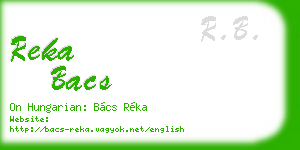 reka bacs business card